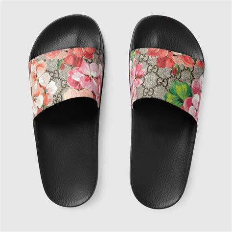 gucci floral sandals women|gg blooms supreme slide sandals.